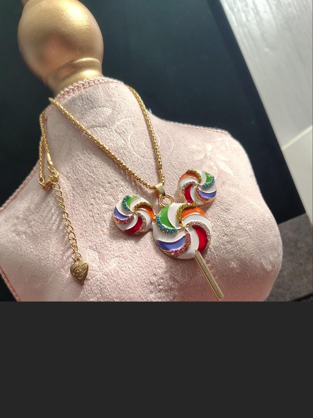Betsey Johnson Gold-Tone Multicolor Lollipop Pendant Necklace